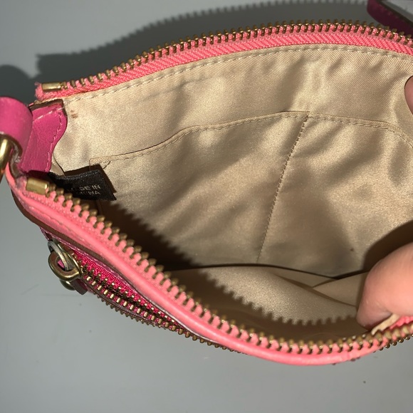 Coach Pink Leather Zipper Crossbody Messenger - Picture 8 of 11